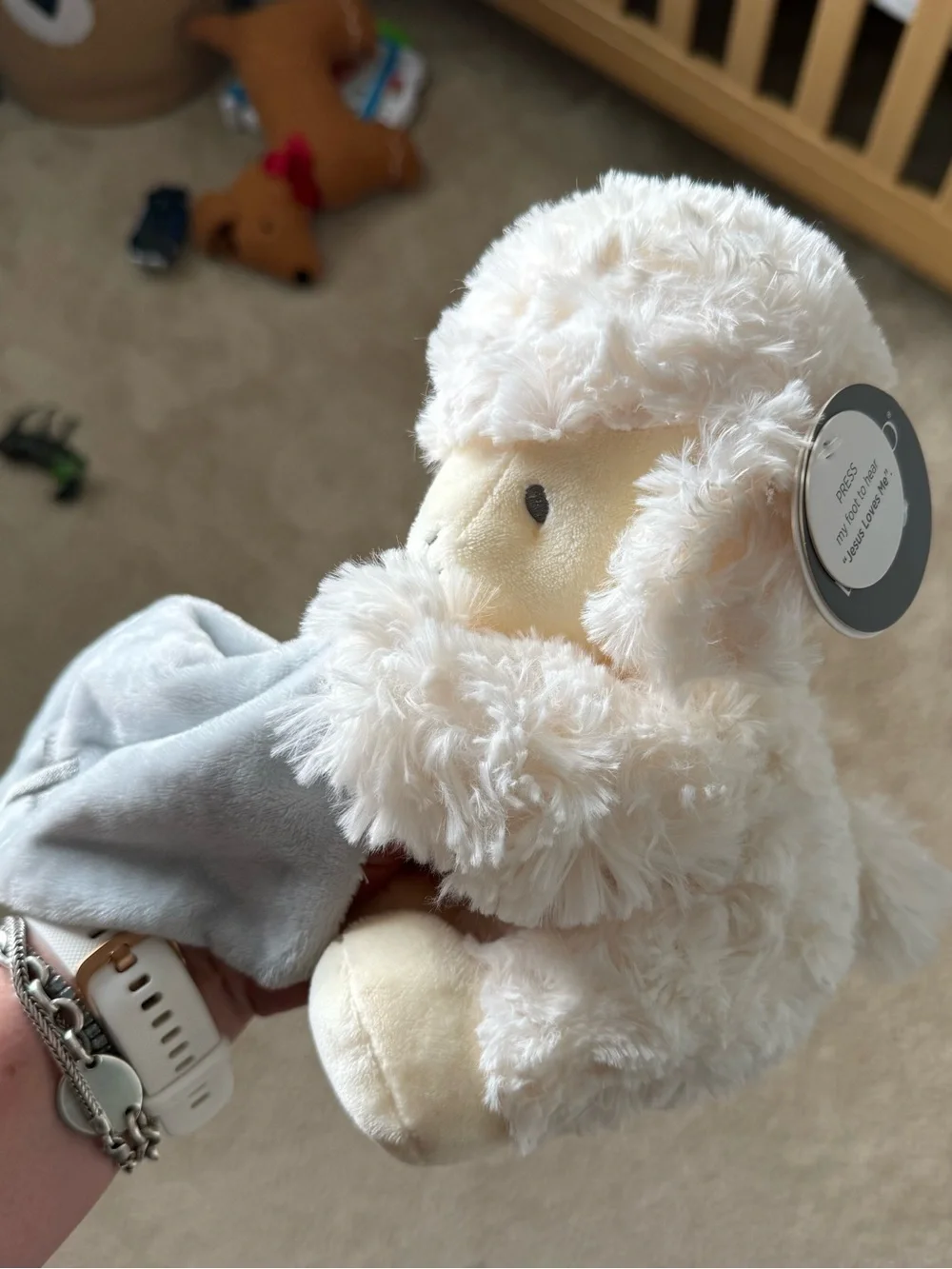 Plush Lamb “Jesus Loves Me” for Newborns